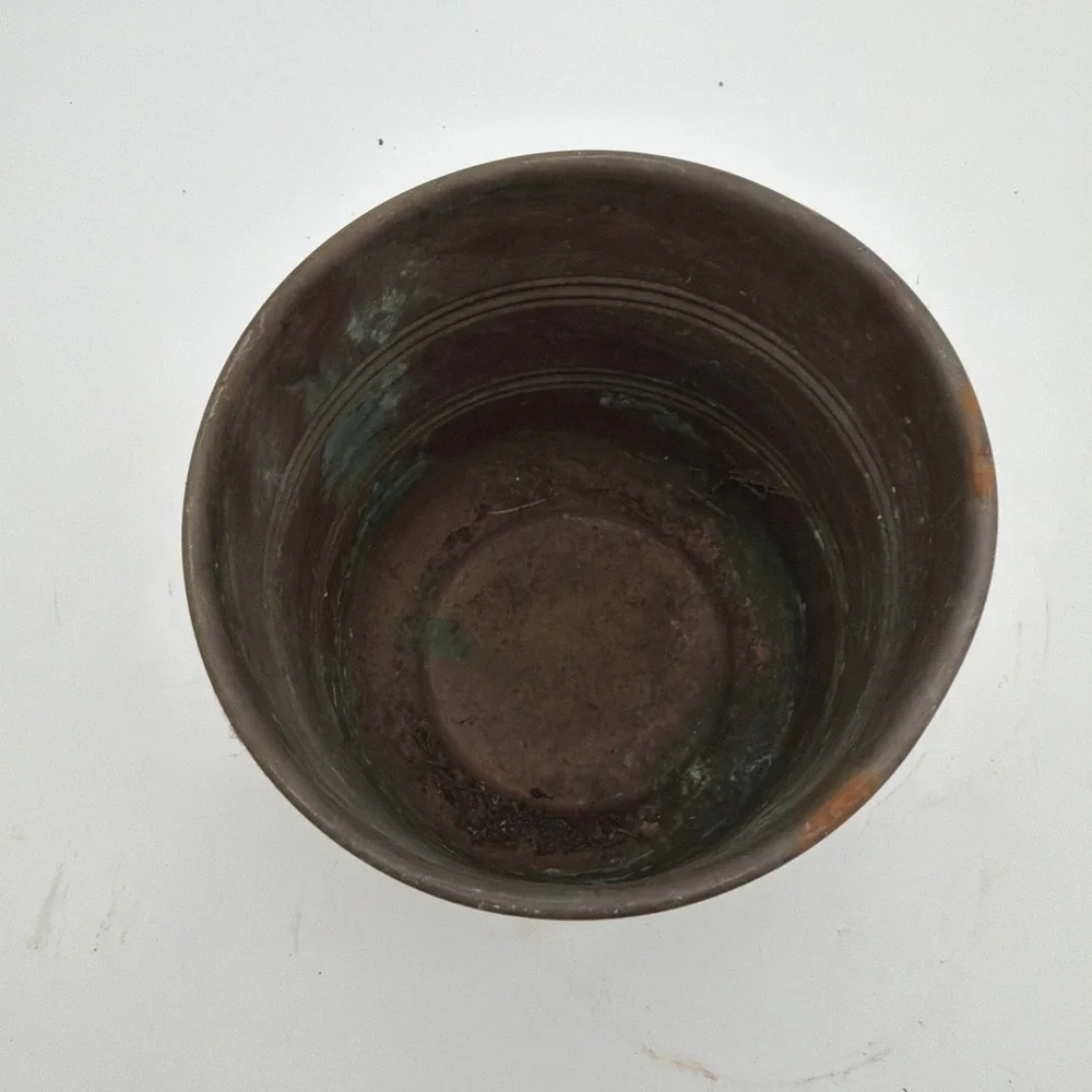 rustic vintage copper or brass planter